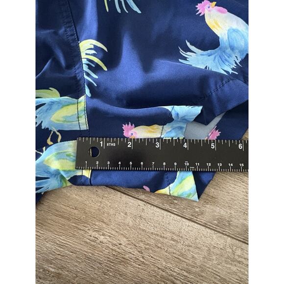 Chubbies The Fowl Play Mesh Lined Swim Trunks Navy Blue Men's Large 4" Rooster - Picture 6 of 10